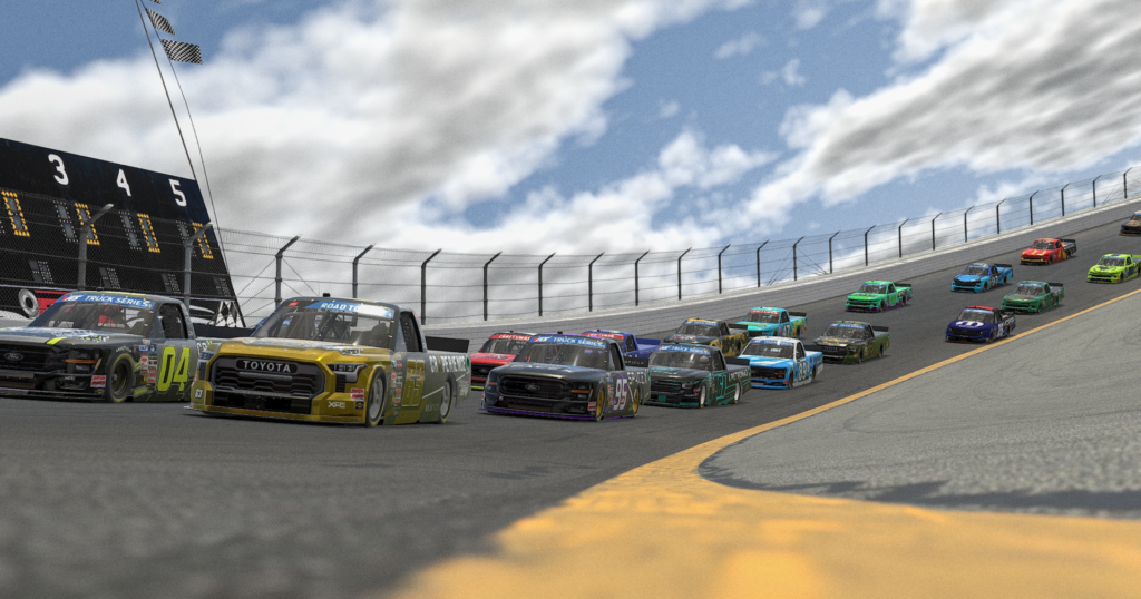 Craftsman Trucks on iRacing are coming to the green flag at Rockingham Raceway.